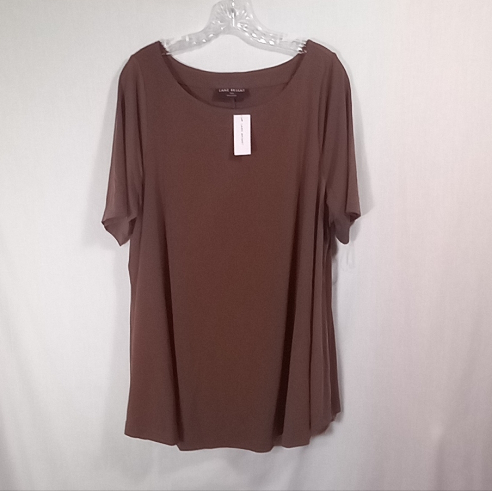 Lane Bryant Plus Size Chocolate Brown Short Sleeve Tee Size 18/20 NWT